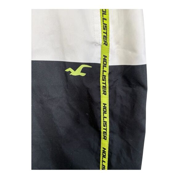 Hollister board shorts tie waist size 34 white black neon yellow NWT - Picture 2 of 8